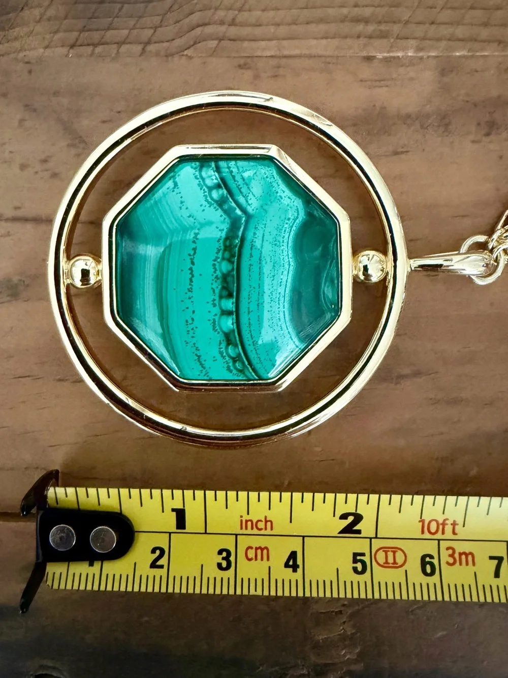 CONNIE CRAIG CARROLL “JONES” GOLD-PLATED REVERSIBLE CABOCHON PENDANT NECKLACE